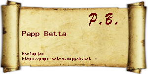 Papp Betta névjegykártya